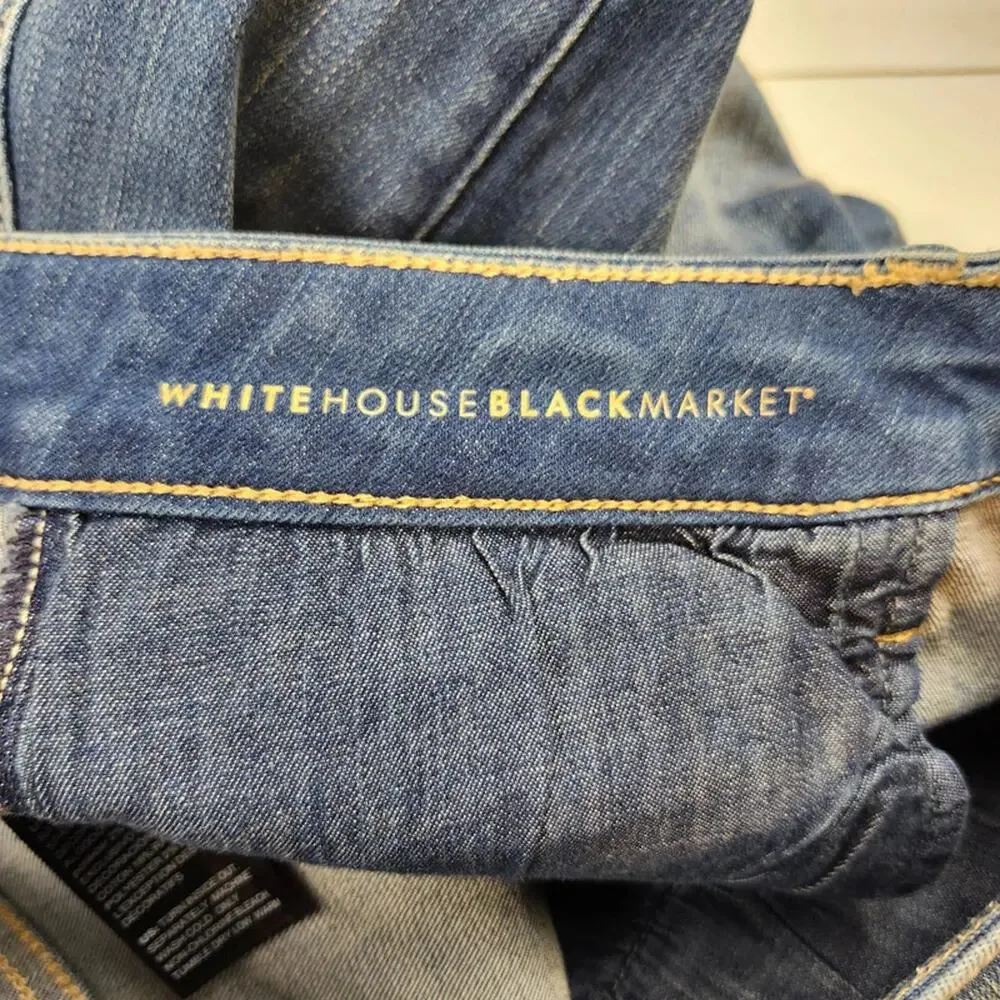 WHBM The Skinny Jeans Sz 6 or 28x28.5 Snakeskin Trim Ankle